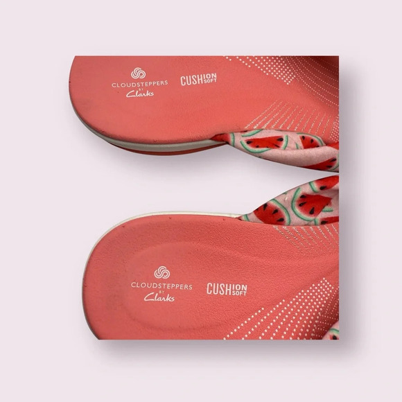 CLARKS ARLA GLISON CLOUDSTEPPERS Flip Flops Women’s 10 Pink Watermelon - Picture 10 of 10
